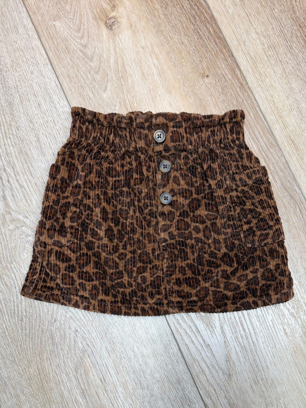 Old Navy Toddler Girls Leopard Print Corduroy Skirt Size 2T - EUC Preppy